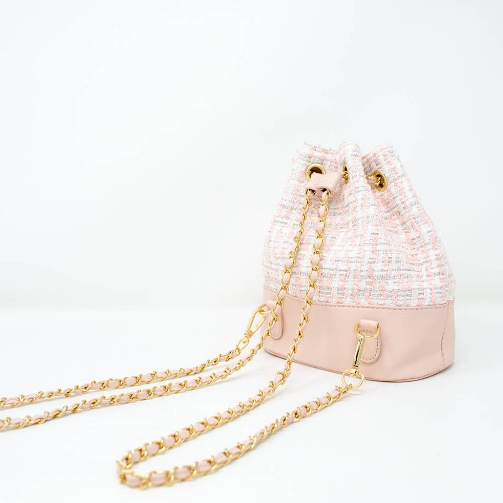 Tweed Woven Drawstring Backpack - Picture 3 of 3